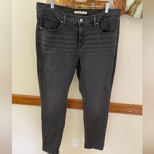 Levi's Women's 311 Studded Shaping Skinny Jeans Charcoal Size 16W